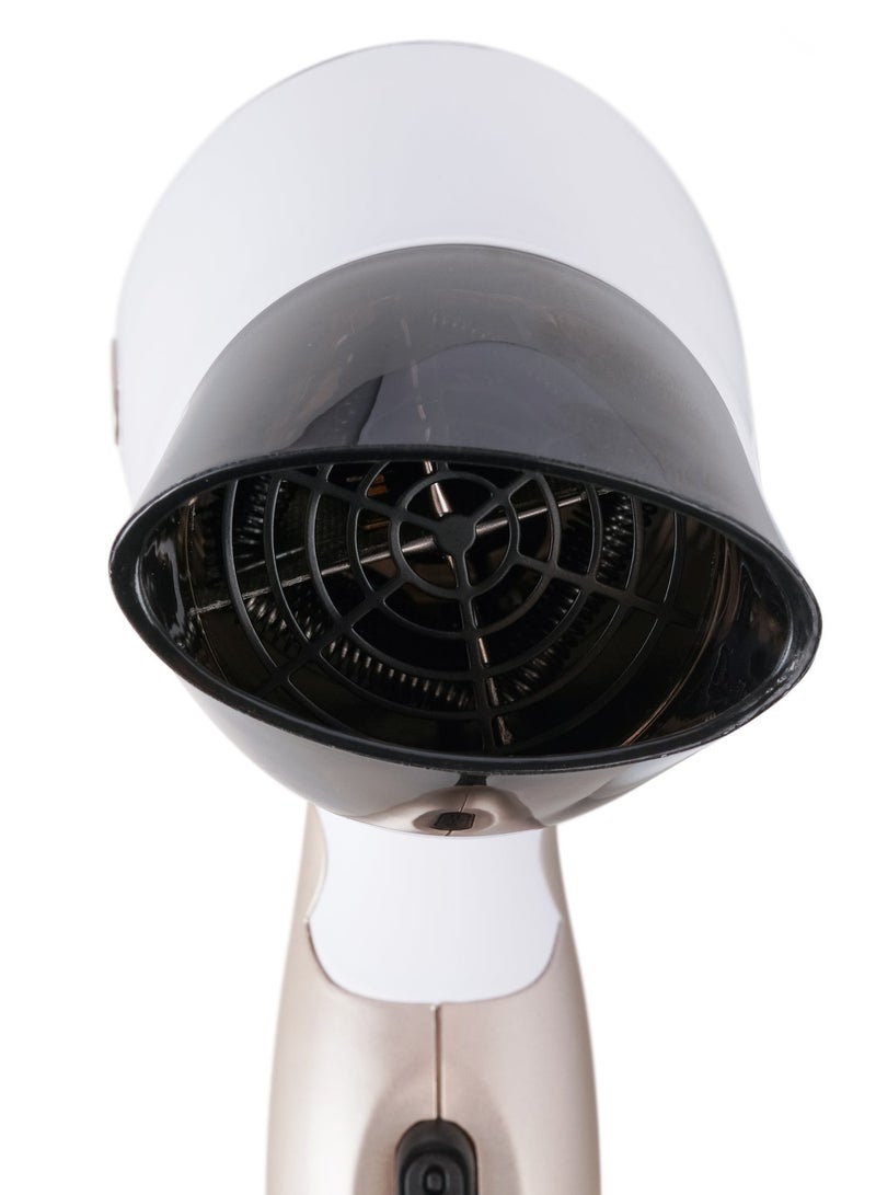 ELORA Lightweight & Powerful Hair Dryer with Quick Drying, Customizable Heat & Speed Settings, Foldable Handle – 1000 W | ELPC-1605 Pearl White - Image 4